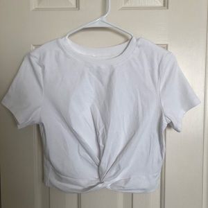White Crop Top Tee